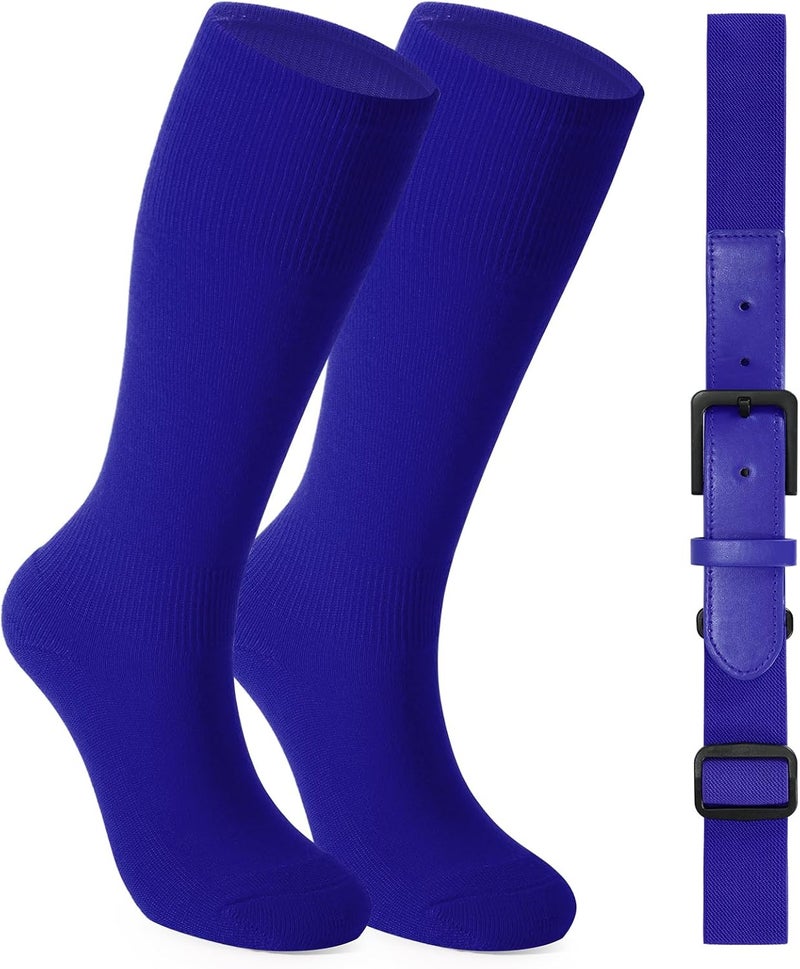 Werforu Baseball Socks and Non-Metal Nickel-Free Belt-Adjustable Belt with Non-allergic Plastic Buckle Softball Socks for kid - Image 1